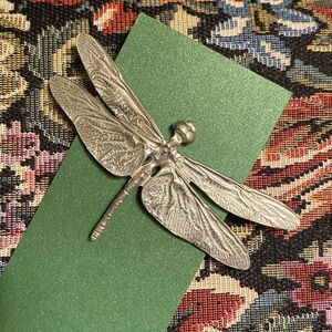 Pewter Dragonfly Pin Brooch 3.25”